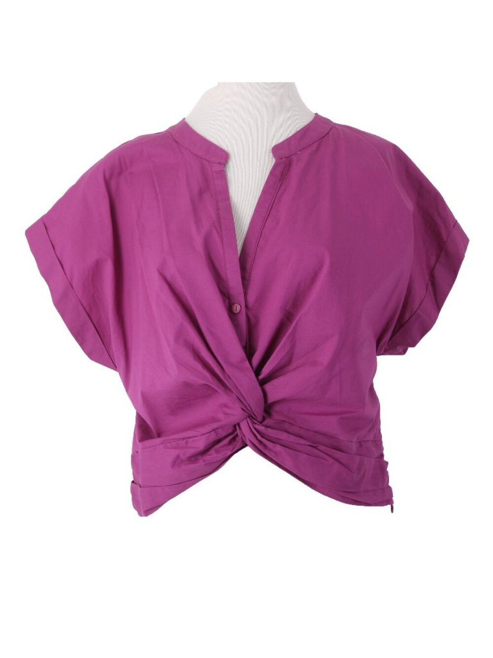 Sunday In Brooklyn Top NEW $90 Sz L Purple Twisted Front Crop 100% Cotton Top